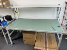 1: Treston, 9m x 1.8m Metal Framed Adjustable Laboratory Workbench with Shelves. Workbench Capacity