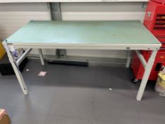 1: Treston, 9m x 1.8m Metal Framed Adjustable Laboratory Workbench (Without Shelves). Workbench Cap