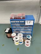 Sundry Electrical Components Comprising: Jumpers, Pin Headers, Resisters, Tubing & Wire As Lotted
