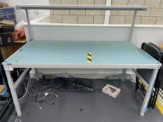 1: Treston, 9m x 1.8m Metal Framed Adjustable Laboratory Workbench with Shelves. Workbench Capacity