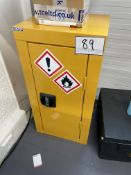 1: Small Yellow Single Door Steel COSHH Cabinet