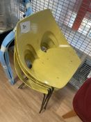4 x Yellow Wooden Chairs