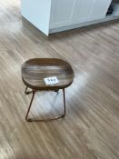 10 x Wooden Seat Stools with Copper Effect Metal Legs