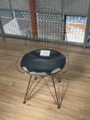 10 x Copper Effect Metal Chairs with Black Leather Effect Cushion