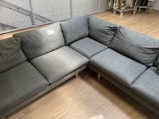 Grey Cloth Upholstered L-Shaped Sofa