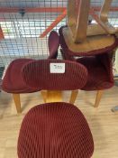 4 x Red Velvet Chairs