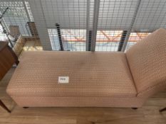Orange and White Cloth Upholstered Lounger Chair