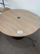 120cm Wooden Top Circular Table with Power Socket