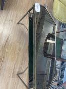 Metallic Framed Glass Shelved Unit