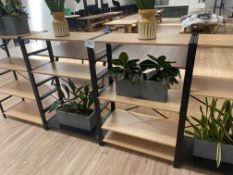 4 x Metal Framed Wooden Shelving Units 85cm x 125cm