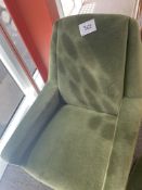 2 x Green Velvet Upholstered Armchairs