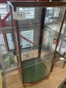Glass Fronted Wooden Framed Display Unit with Domed/Curved Front 148cm x 60cm
