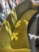 Green Velvet Upholstered Cuved 4 Seater Sofa