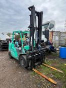 1, Mitsubishi FD50CN 5 Tonne Diesel Forklift Truck. Serial No. EF19D80067. Double Mast (2011). Hours