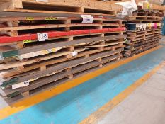 LOT OF APPROXIMATELY (293) PCS OF ALUMINUM AND BLACK STEEL SHEETS AND PLATES