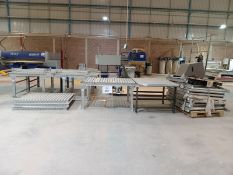 LOT OF (17) ROLLER CONVEYOR TABLES