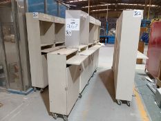 LOT OF (13) PIECES OF MOBILE FURNITURE FOR COMPUTER E?UIPMENT.