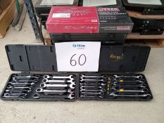 LOT OF (12) RATCHET COMBINATION WRENCH SETS