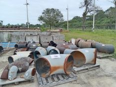 LOT OF (428) APPROXIMATELY PIECES OF 90° AND 90° ELBOWS SHORT RADIUS BW AND 90° REINFORCED PADS