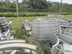 LOT OF ACCESSORIES FOR ALUMINUM GUTTERS AND STRAIGHT ALUMINUM