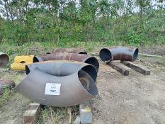 LOT OF (10) CARBON STEEL ELBOWS, DIFFERENT SOCKS AND SCHEDULES