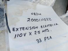 LOT OF (74) PIECES OF HEAVY DUTY ELECTRICAL EXTENSION CORDS OF 25 METERS