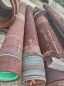 LOT OF (4) SECTIONS OF CARBON STEEL TUBE AND (2) ACCESSORIES