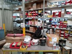 LOT OF APPROXIMATELY (443 PCS.) OF MATERIALS AND SPARE PARTS FOR MACHINERY