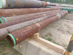 LOT OF (2) SECTIONS OF CARBON STEEL TUBE AND (4) ACCESSORIES