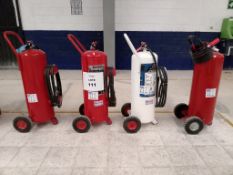 LOT OF (4) PCS. OF FIRE CART EXTINGUISHERS.