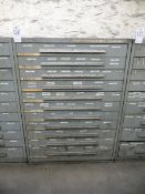 Nu Era 11 drawer cabinet plus contents of drill bits