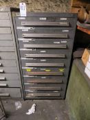 Stanley Vidmar 9 drawer cabinet plus contents of sandpaper