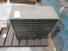 Two 4 drawer tool boxes plus contents of drill bits
