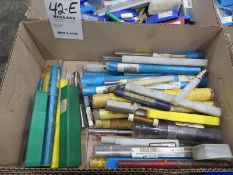 Box of misc. drill bits, milling bits and taps