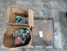 Pallet with caster wheels and small granite surface plate