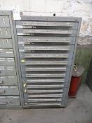 Nu Era 14 drawer cabinet plus contents of drill bits