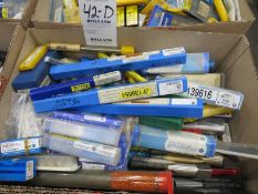 Box of misc. drill bits, milling bits and taps