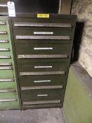 Nu Era 6 drawer cabinet plus contents of collet holders, auto shank holders etc.