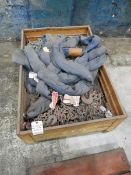 Crate with lifting chains and strap