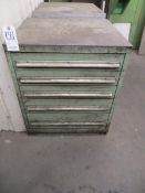 Nu Era 5 drawer cabinet plus contents of drill bits
