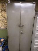Storage cabinet plus contents grinding wheels and disk, sanding belts etc.