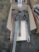 Five pipe wrenches