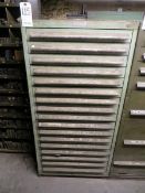 Nu Era 17 drawer cabinet plus contents of insert drill bits, carbide inserts, tool holders, side cut