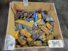 Crate of misc. tool holders, tooling, cutting wheels, inserts etc.