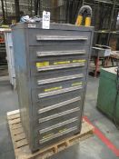 Nine drawer Vidmar modular cabinet plus contents