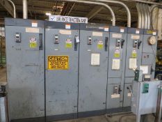 Allen Bradly Centerline Switchgear, five columns, two 125hp buckets and two 40hp buckets