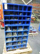 Two fastener bins plus contents, 24 hole and 20 hole