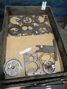 Crate of misc. gauges and plates