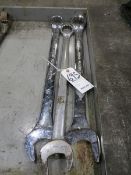 Three open box end wrenches