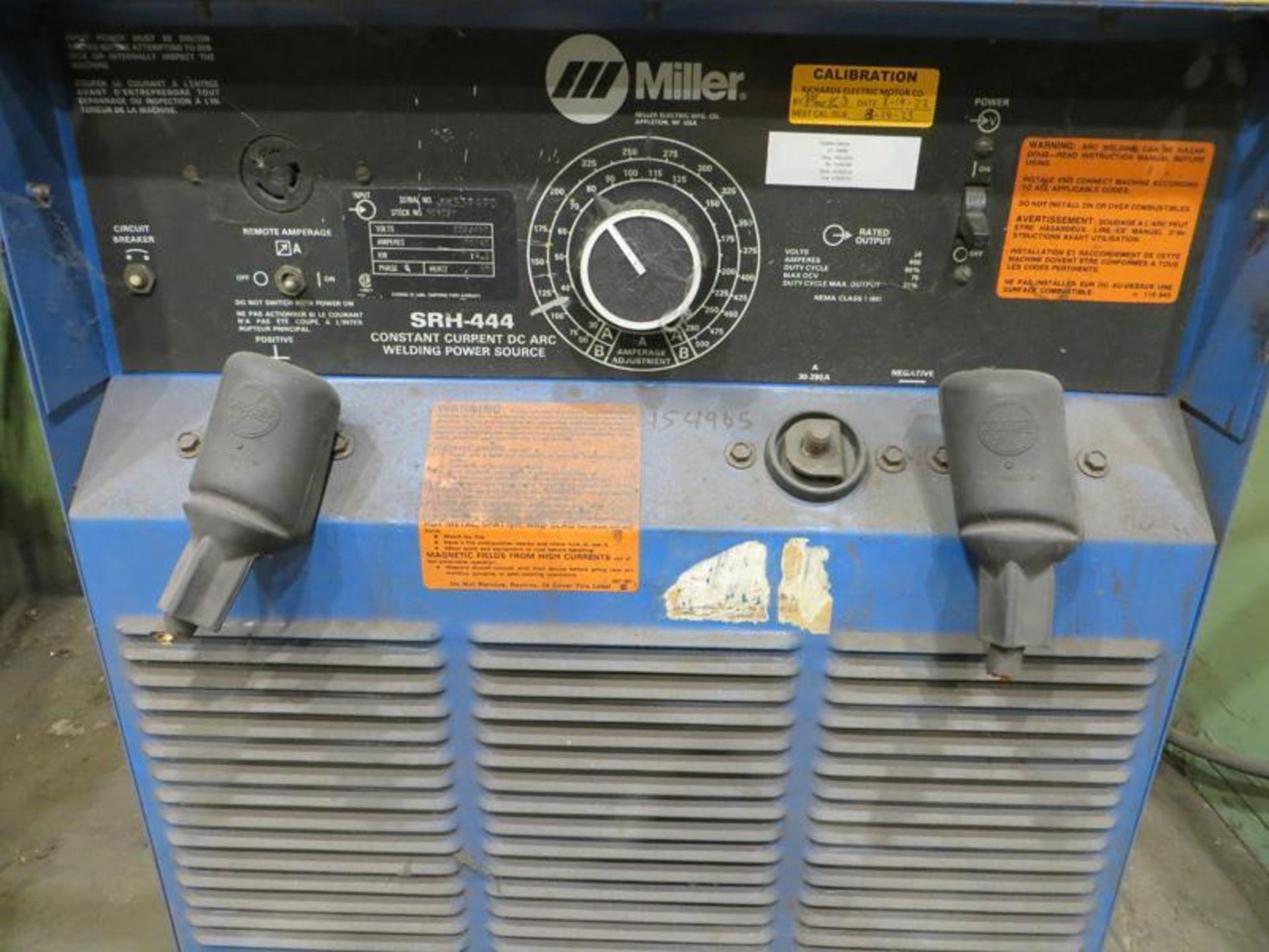Miller Welder SRH-444 DC arc welding power supply, S/N JX539490 - Image 3 of 3